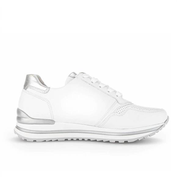 NEW GABOR women's 26.528.5 zip sneaker in white/silver - Picture 3 of 6